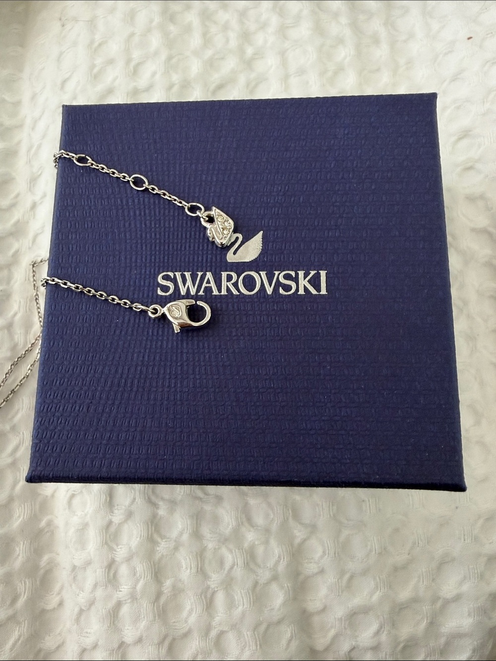 Swarovski Silver Necklace with Black Teardrop Crystal Pendant - Picture 2 of 3